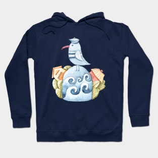 Watercolor cute hand painted seagull illustration Hoodie